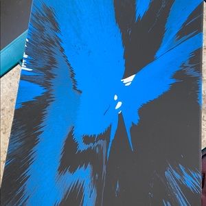 Black and blue spin art